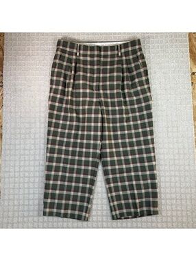 Wilfred Plaid Cropped Pants Green 16 Women’s